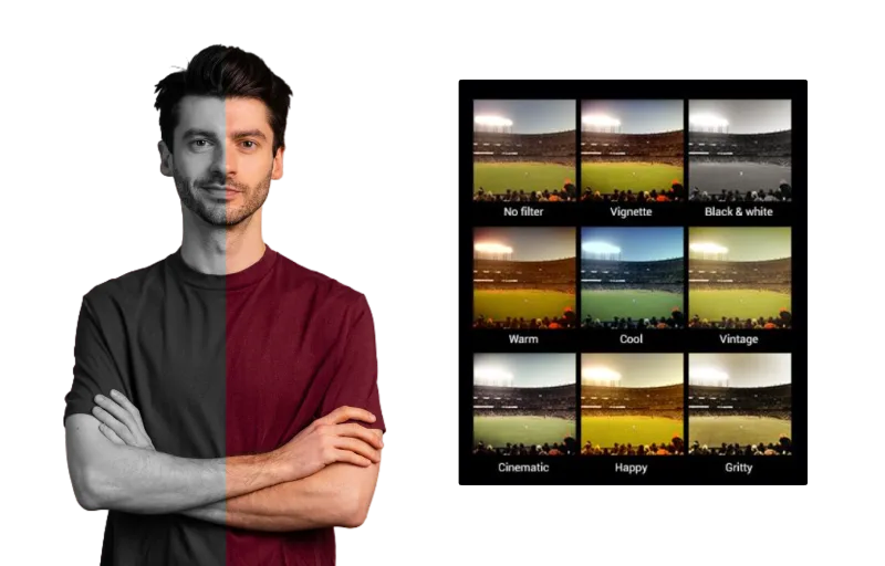 Photo filters and effects with adjustment layers