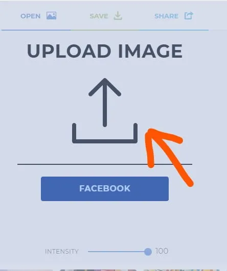 Fotoramio online photo editor interface
