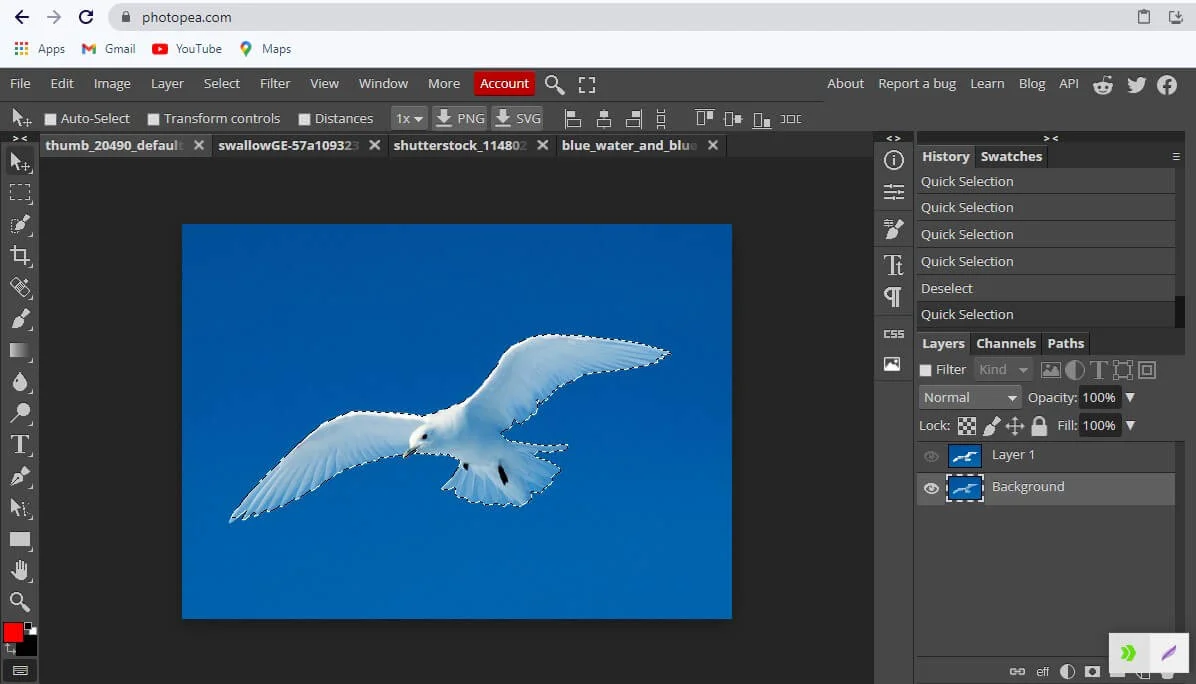 Starting a new project in Photopea