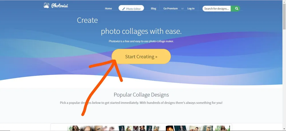 PhotoVisi online photo editor interface
