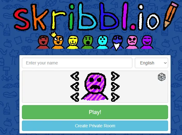 Skribbl.io online photo editor interface