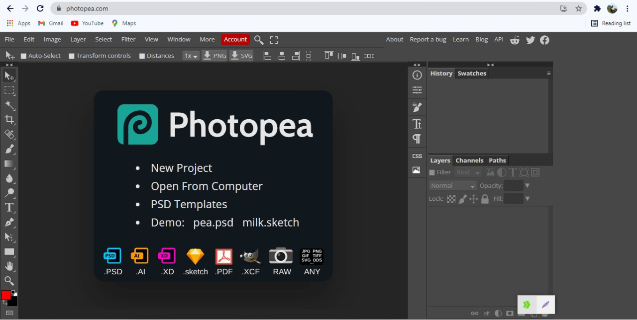 Photopea – Alternative to Photoshop | Online Photo Editor