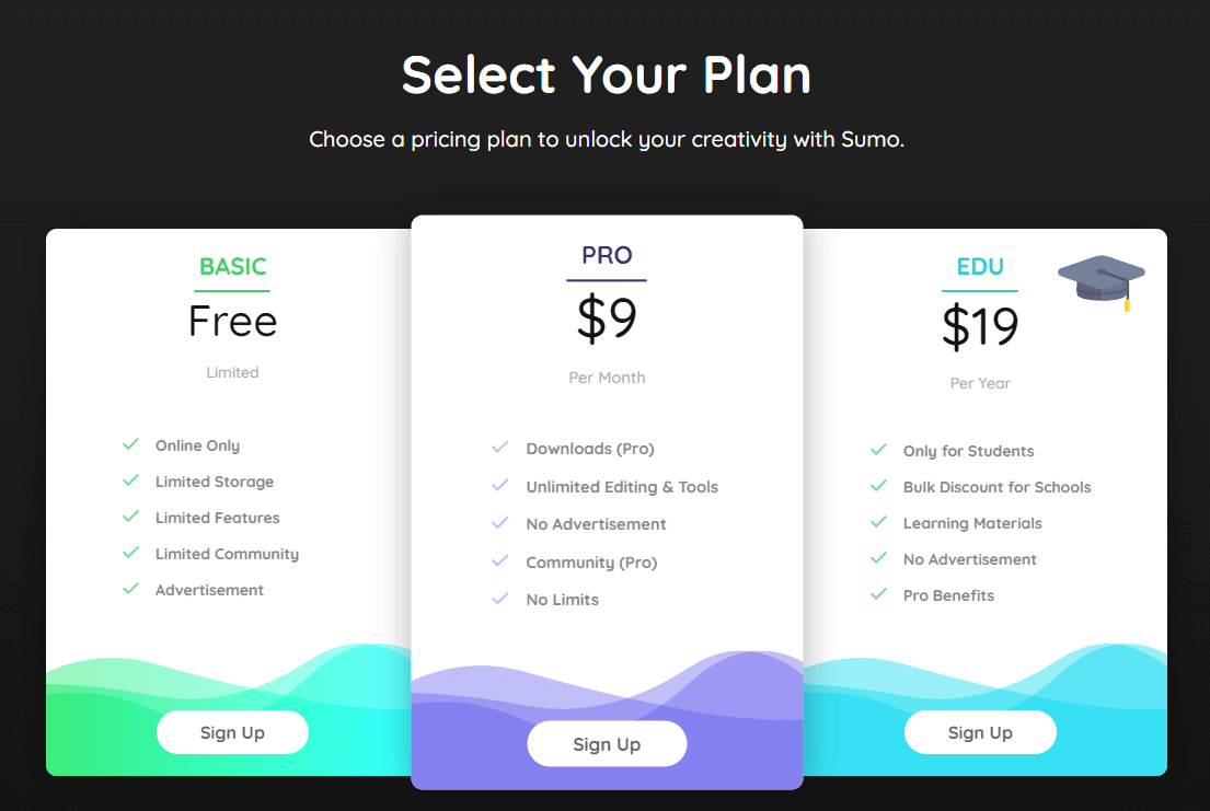 Sumo Paint Plans & Pricing